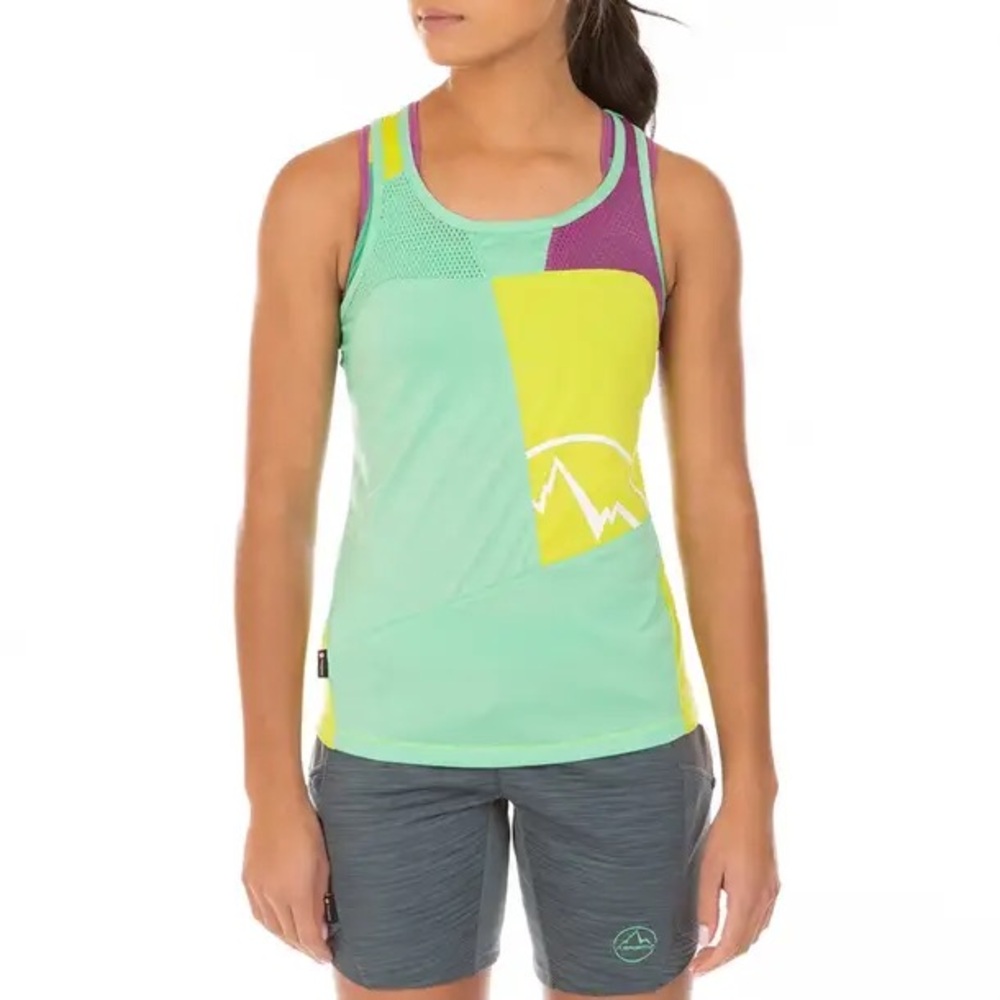 La Sportiva Women's Earn Tank Top Large Jade Green/Apple Green Large